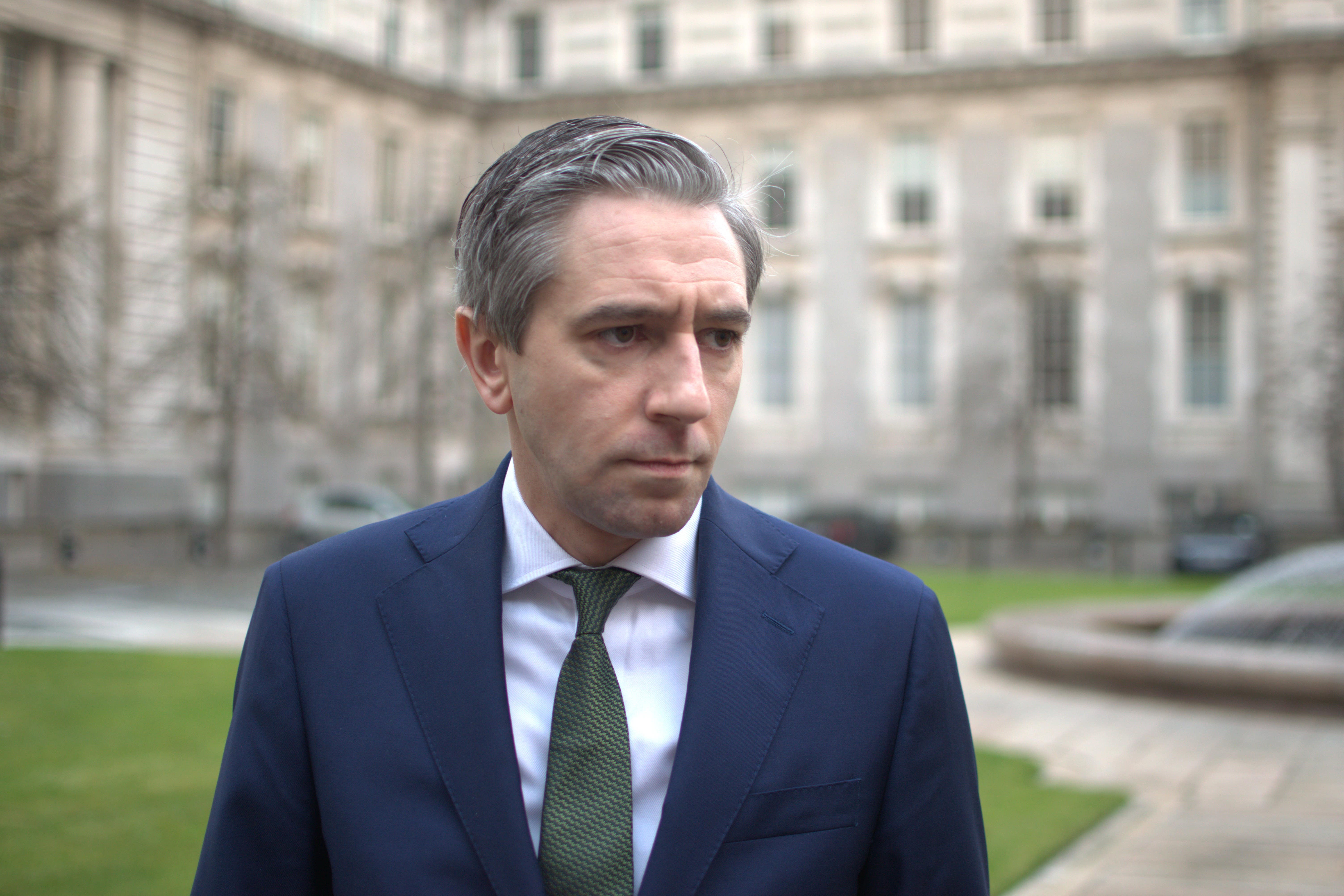 Simon Harris outside Government Buildings (Cillian Sherlock/PA)