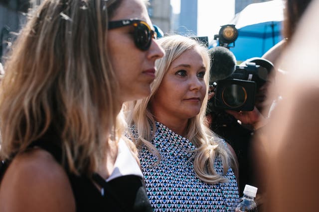 <p>Virginia Giuffre exits the United States Federal Courthouse in 2019 </p>