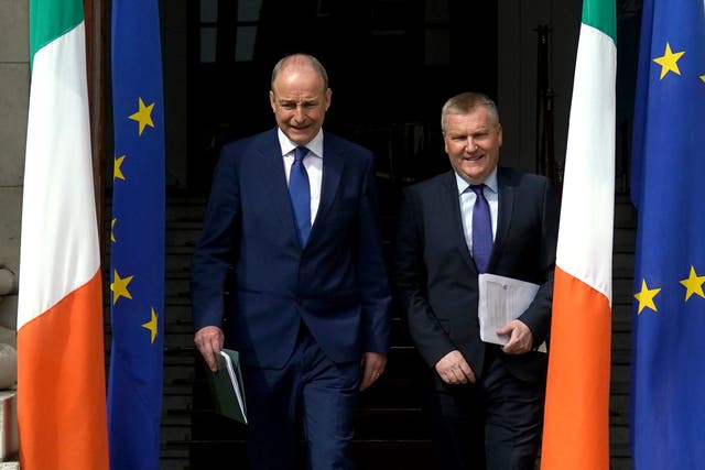 Taoiseach Micheal Martin and EU Commissioner Michael McGrath (Brian Lawless/PA)