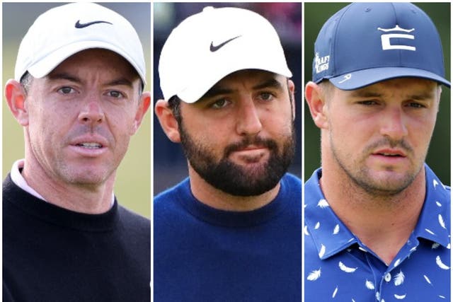 Rory McIlroy, Scottie Scheffler and Bryson DeChambeau will all be hoping to win the Masters this years (Robert Perry/Jane Barlow/ Richard Sellers/PA)