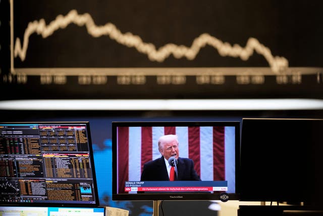 Stock markets around the world have been rocked by Donald Trump’s tariffs (AP Photo/Michael Probst)