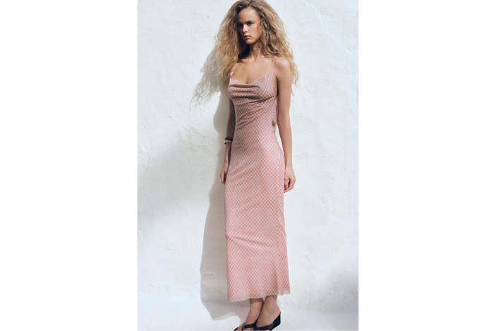 Best wedding guest dress IndyBest review Zara printed tulle camisole dress