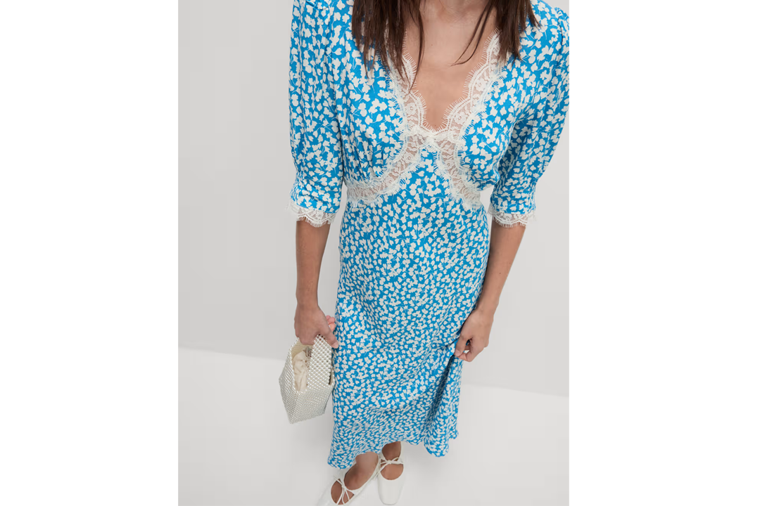 Best wedding guest dress IndyBest review M&S printed V-neck midaxi dress