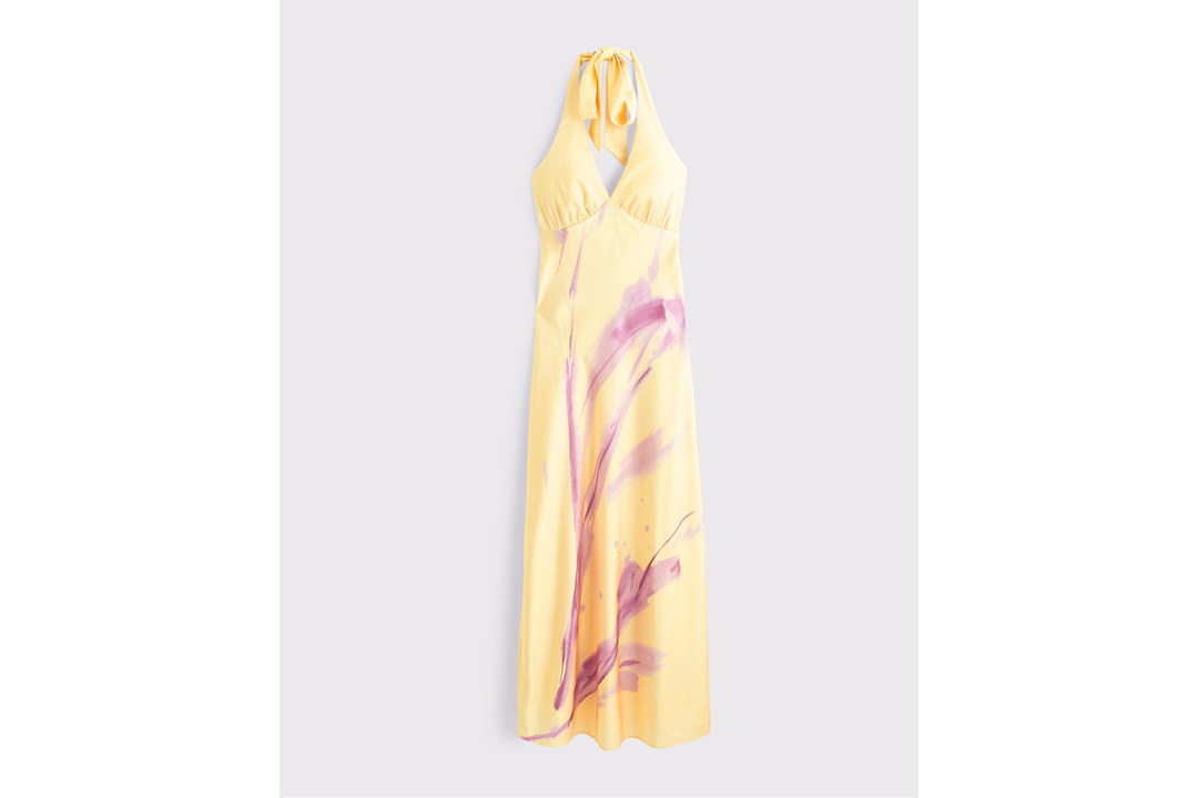 Best wedding guest dress IndyBest review The A&F Julia Slip Halter Maxi Dress