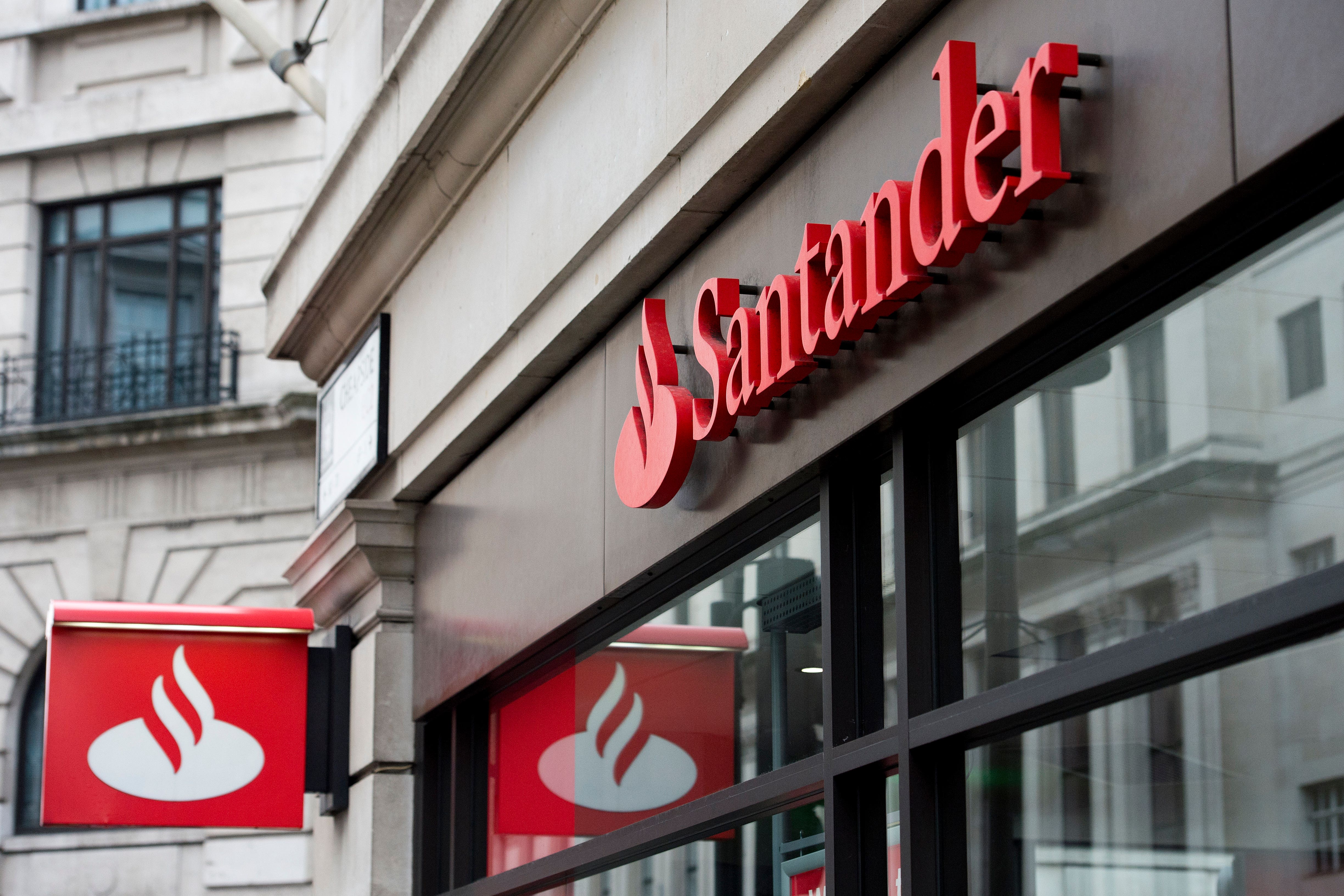 Santander grew the number of customers it banks with in the first three months of the year (Laura Lean/PA)