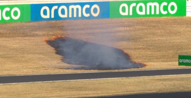 <p>Two trackside fires broke out in practice at the Japanese Grand Prix on Friday</p>