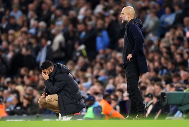 <p>Neither Ruben Amorim, left, nor Pep Guardiola have had much to cheer about this season</p>
