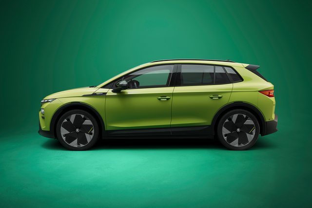 <p>The Skoda Elroq vRS, which stands for victory rally sport, draws on the brand’s rallying heritage</p>
