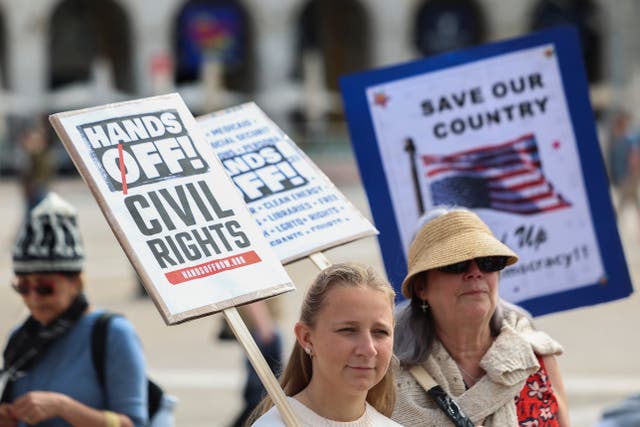 <p>Anti-Trump administration rally in Lisbon</p>
