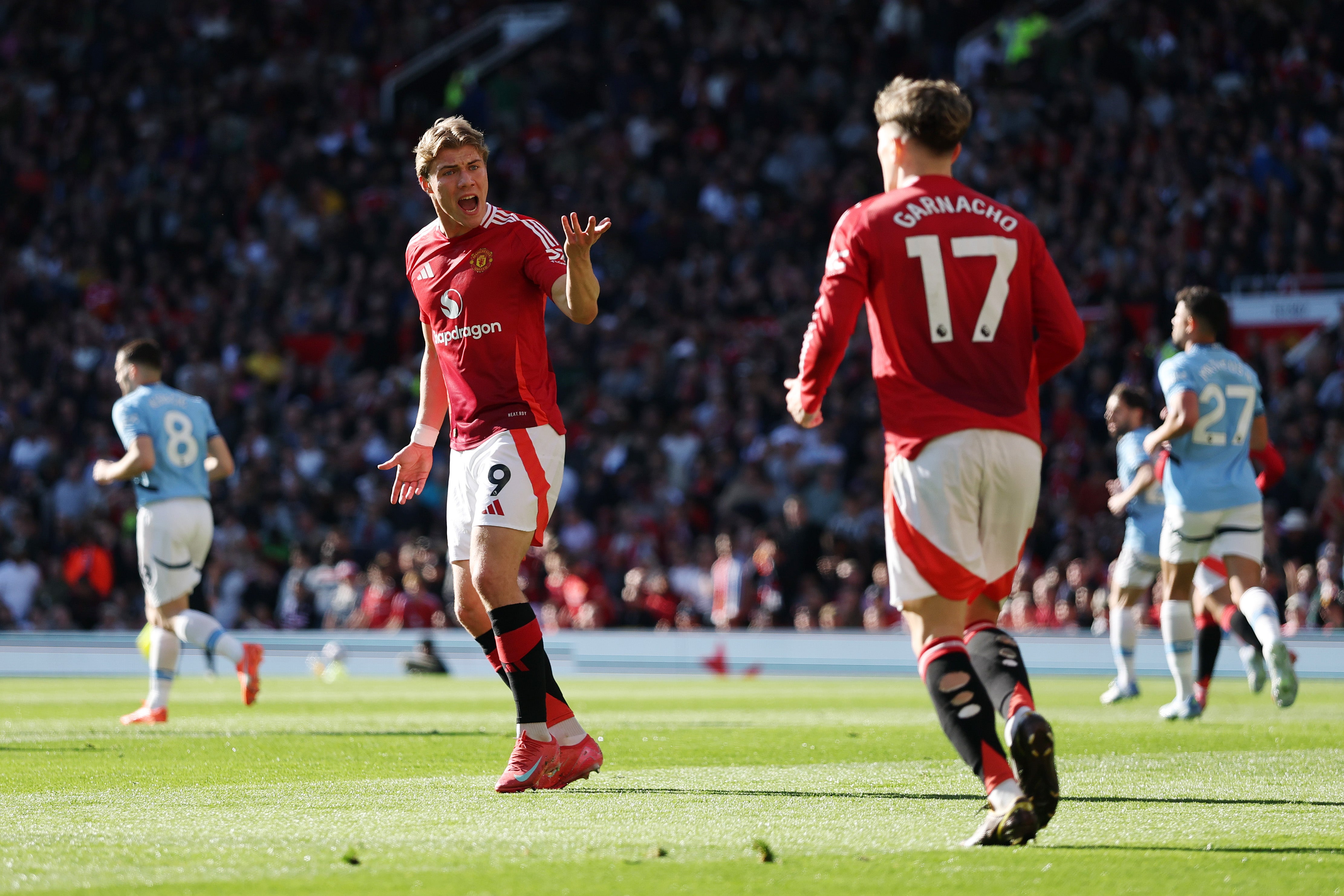 Manchester United's forward line including Rasmus Hojlund (left) and Alejandro Garnacho has been woefully ineffective this season