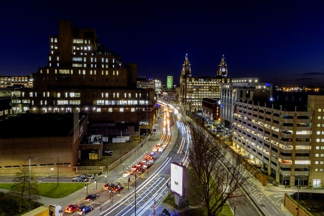 Peak hour traffic as commuters leave the city of Liverpool (Peter Byrne/PA)