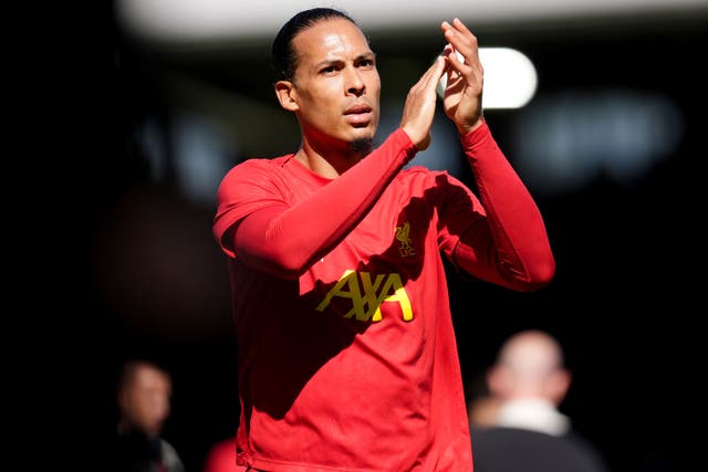 Virgil van Dijk struggled in Liverpool’s defeat to Fulham (Adam Davy/PA)