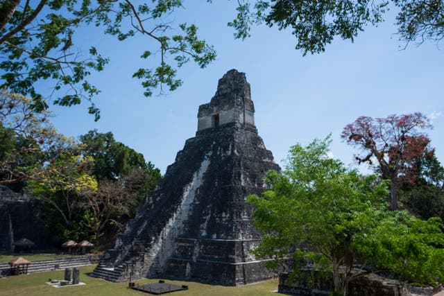 <p>Temple I, or Temple of the Great Jaguar, in northern Tikal National Park, in Peten, Guatemala</p>