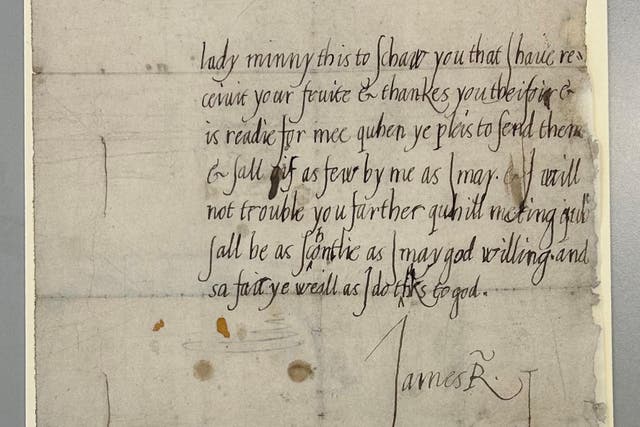 The letter will be on display in Edinburgh (NRS/PA)