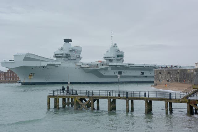 HMS Prince of Wales sails from Portsmouth Naval Base (Ben Mitchell/PA)