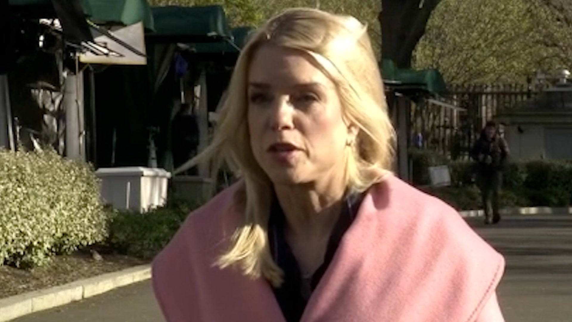 <p>Attorney General Pam Bondi outside White House</p>