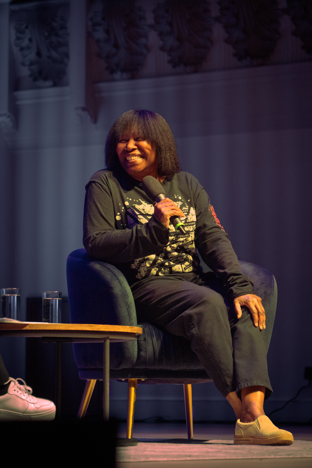 <p>Joan Armatrading speaks at Cadogan Hall</p>