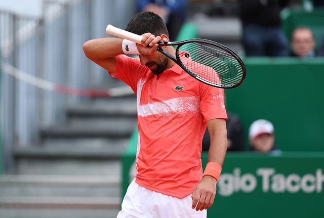 <p>Djokovic was out of sorts and lost his first match on clay this year</p>