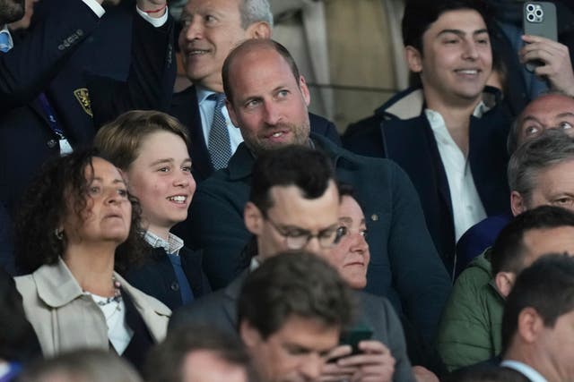 <p>Prince William took his son Prince George to watch PSG’s 3-1 win over Aston Villa</p>