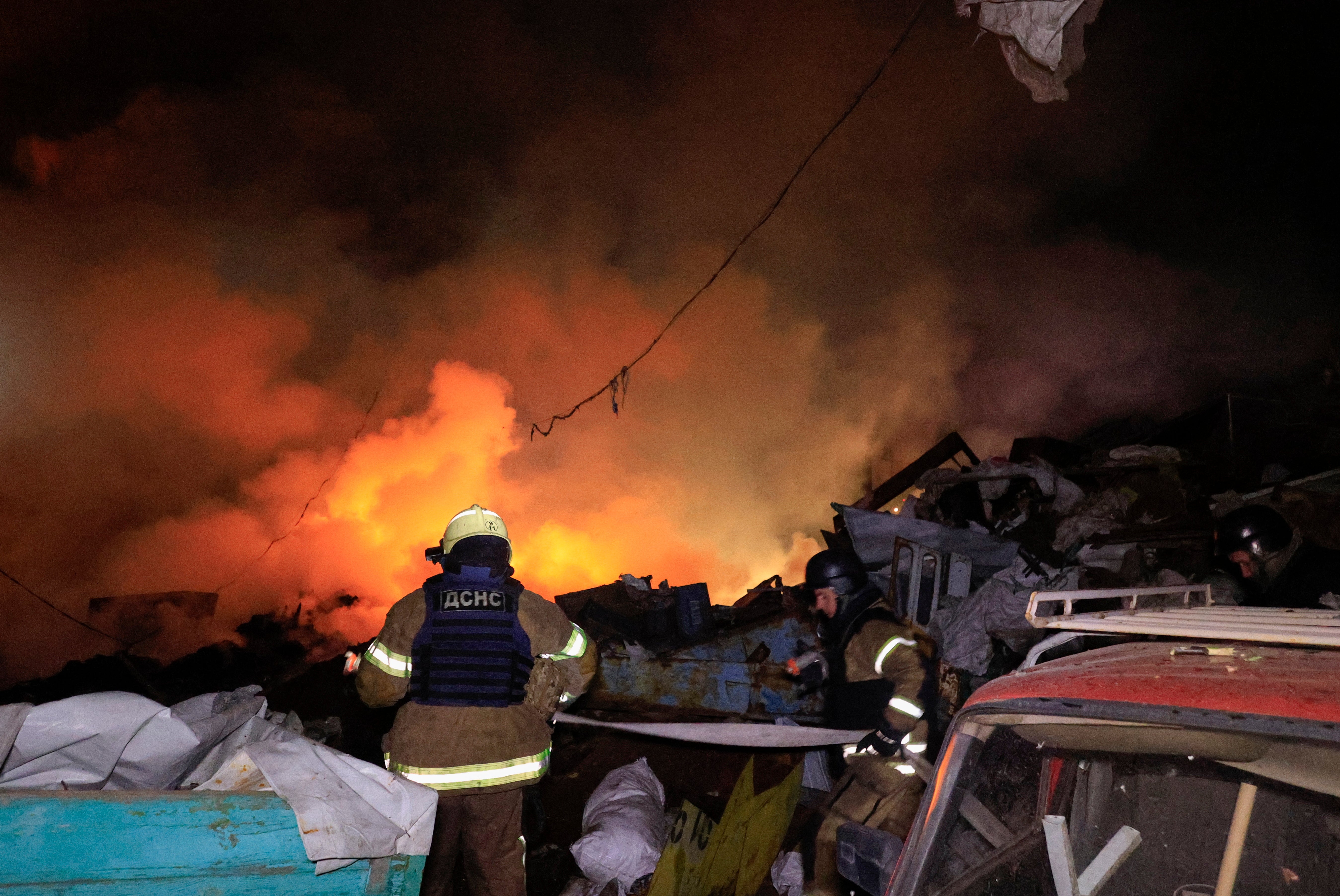 At least two were injured in a Russian drone attack on Kharkiv, according to emergency services