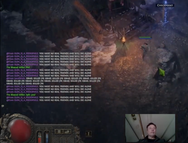 <p>Elon Musk abandonó una transmisión en vivo en la que estaba jugando un videojuego después de que lo trolearan sin piedad en los comentarios </p>