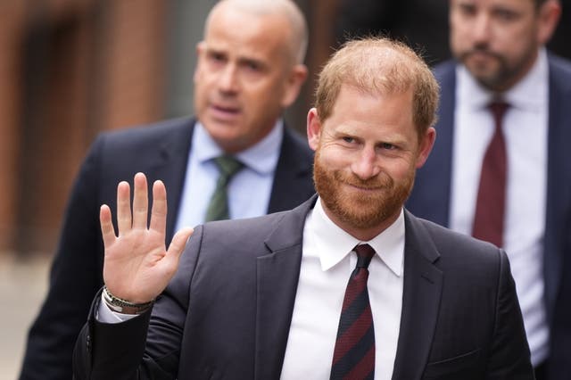 <p>The Duke of Sussex arrives at the Royal Courts of Justice, central London, on Wednesday</p>