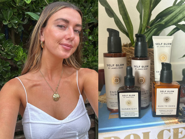 Self Glow by James Read sunrise to sundown tinted tan serum 