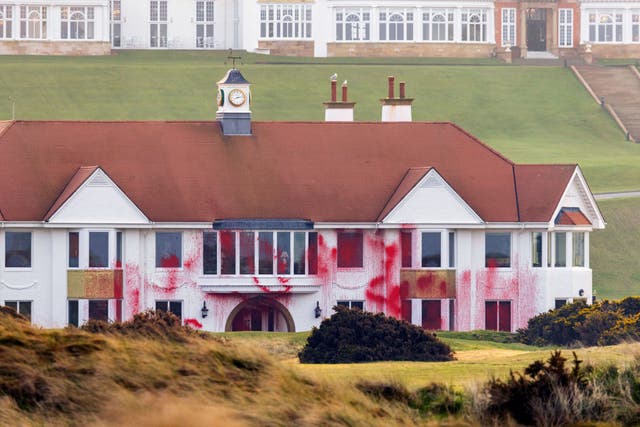 A 21-year-old woman has been charged in connection with damage to US President Donald Trump’s Turnberry golf course last month (Milo Chandler/PA)