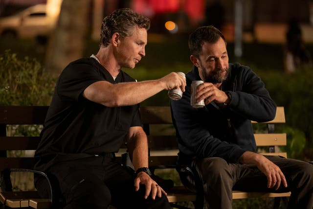 <p>Shawn Hatosy (left) as Dr. Abbott and Noah Wyle as Dr. Robby on 'The Pitt'</p>