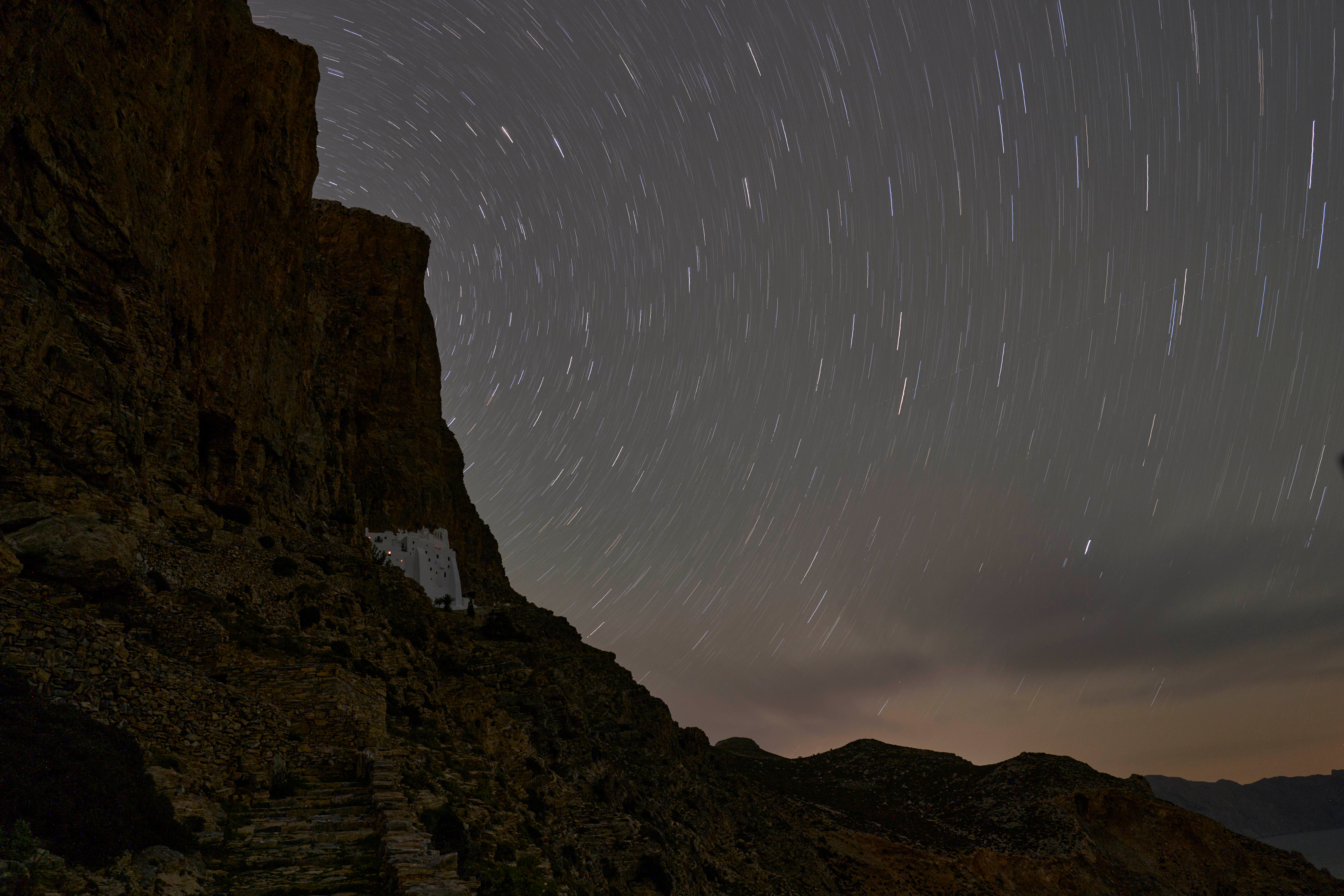 Greece Monastery Night Sky Photo Gallery
