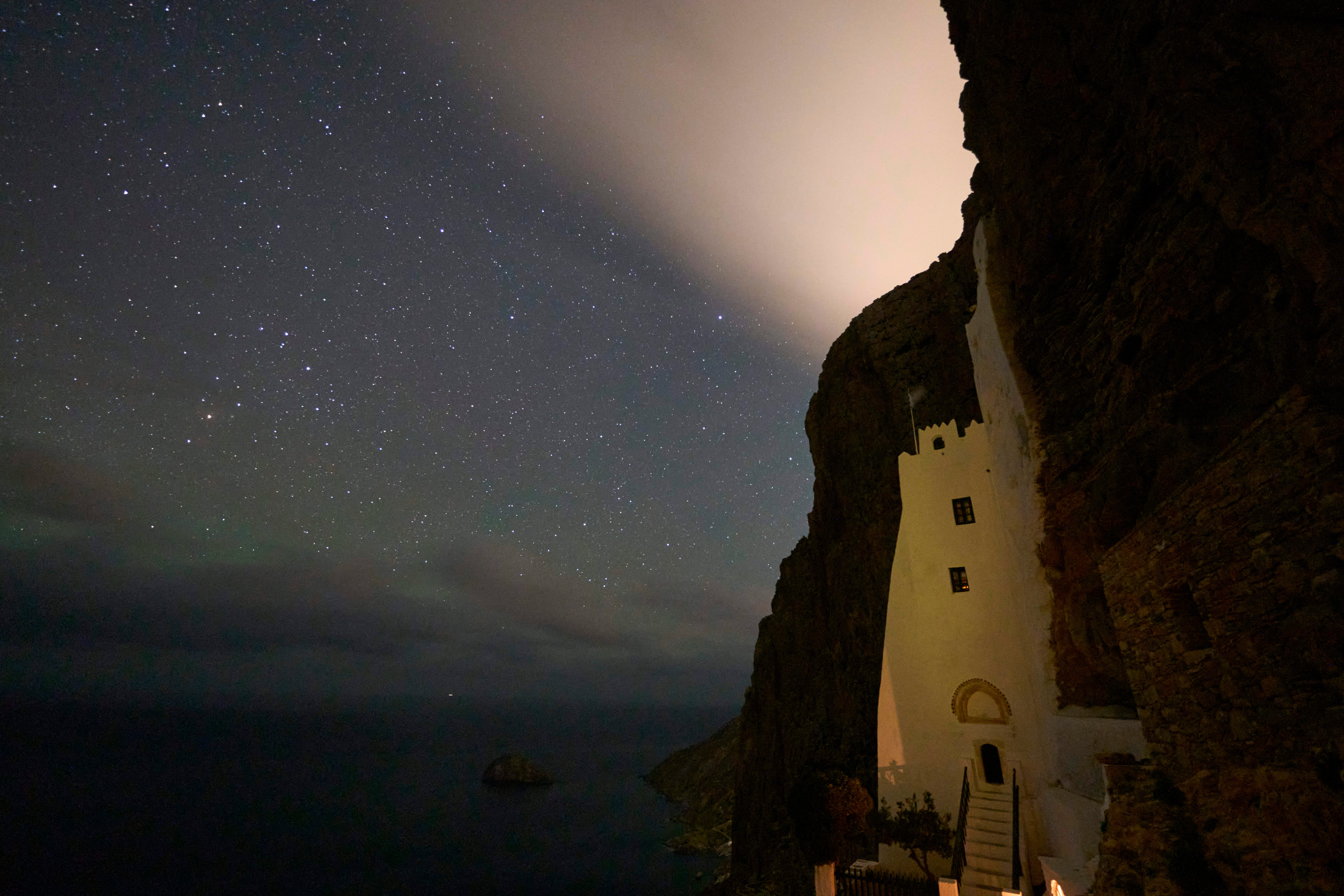 Greece Monastery Night Sky Photo Gallery
