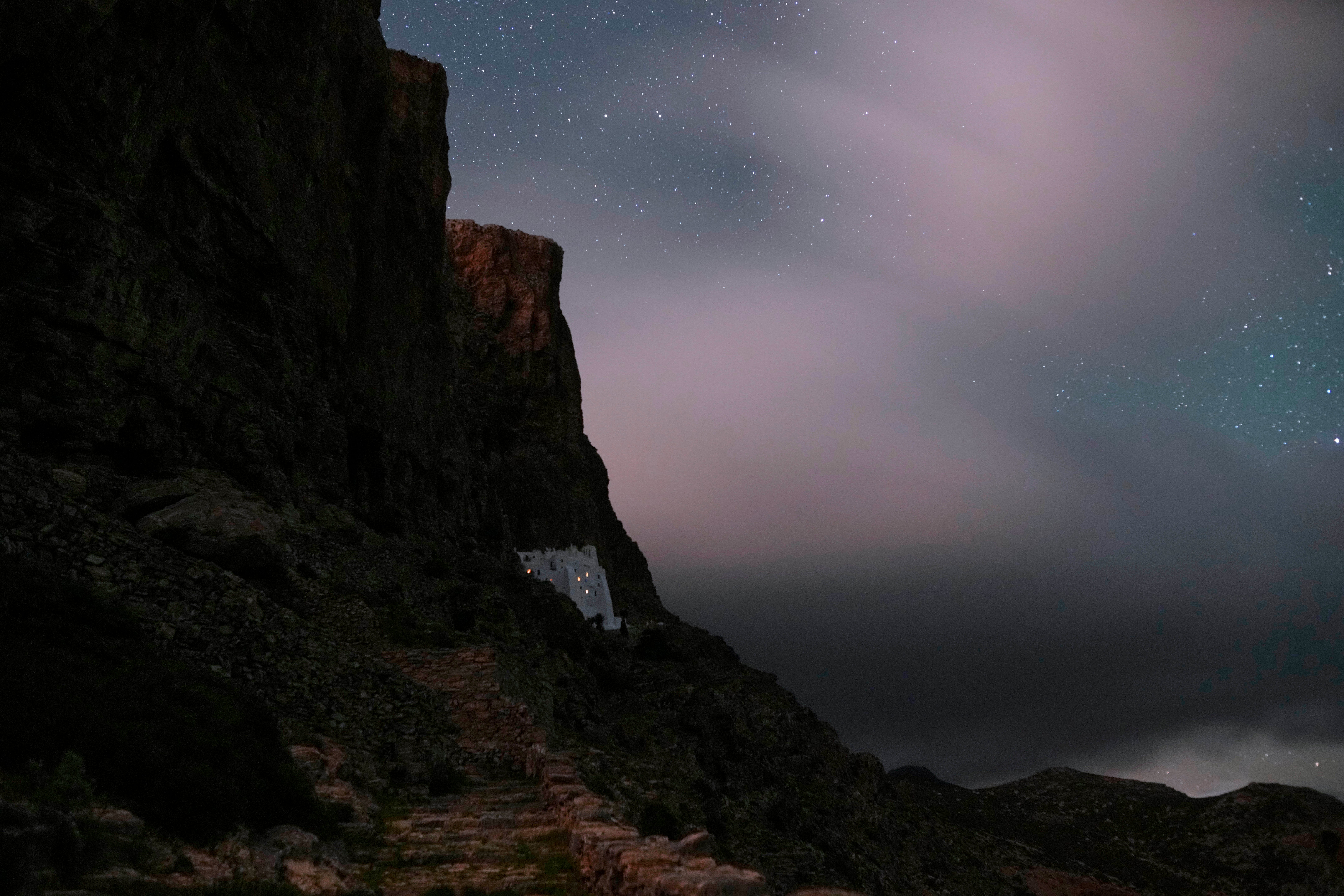 Greece Monastery Night Sky Photo Gallery