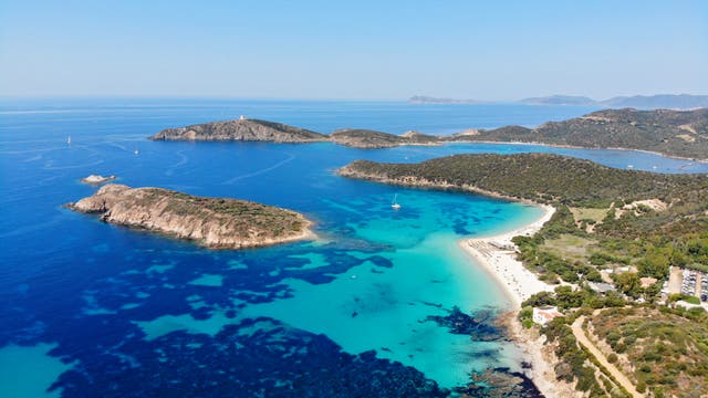 <p>Tuerredda Beach is shielded from winds, making for calmer waters</p>