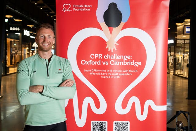 Cambridge six-seat James Robson was diagnosed with a heart condition three years ago (British Heart Foundation handout/PA)