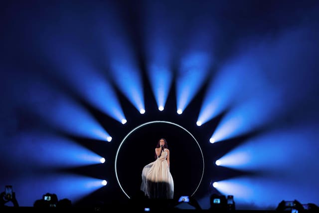 Eden Golan, Israel performs during the rehearsal of semi final two of the Eurovision Song Contest 2024(Peo Miller/Alamy Live News/PA)