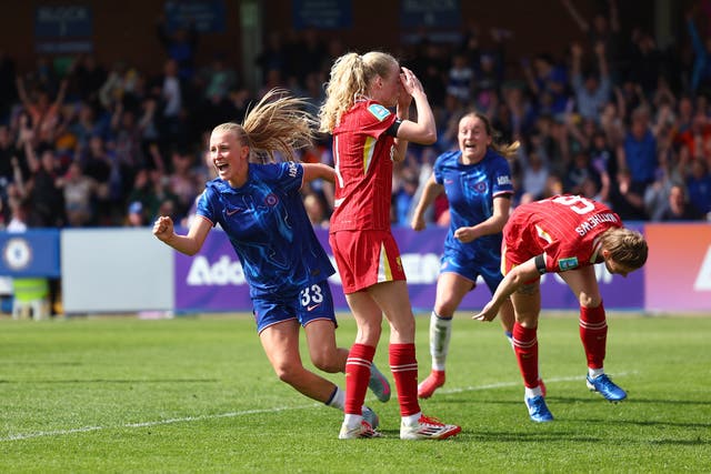<p>Aggie Beever-Jones struck at the death to deny a resolute Liverpool at Kingsmeadow</p>
