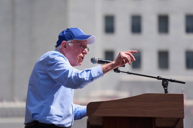 <p>Bernie Sanders speaks at an event in New York </p>