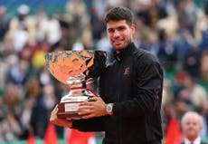 Carlos Alcaraz storms back to flatten Lorenzo Musetti and win first Monte Carlo title