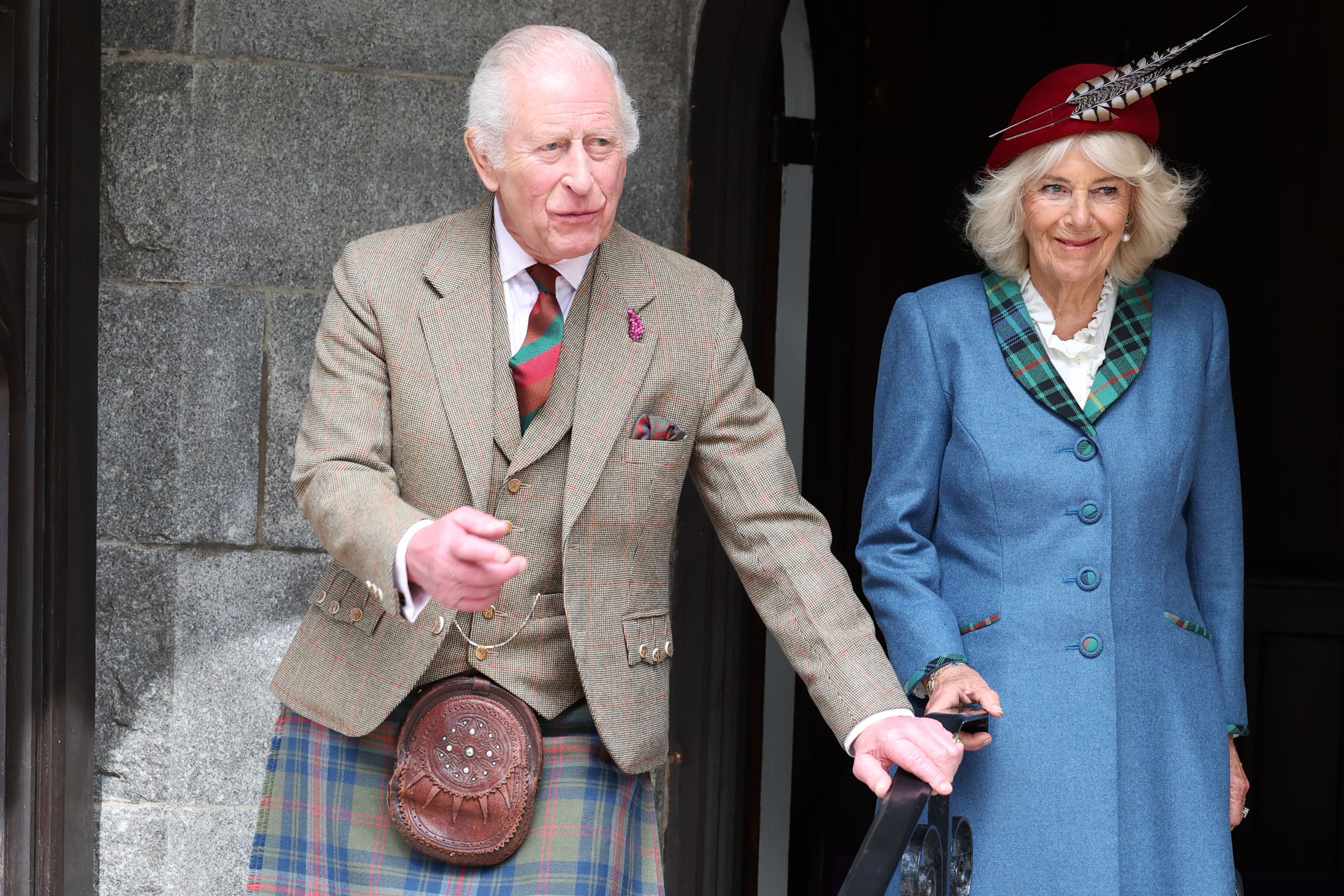 Charles and Camilla after attending the service (Paul Campbell/PA)