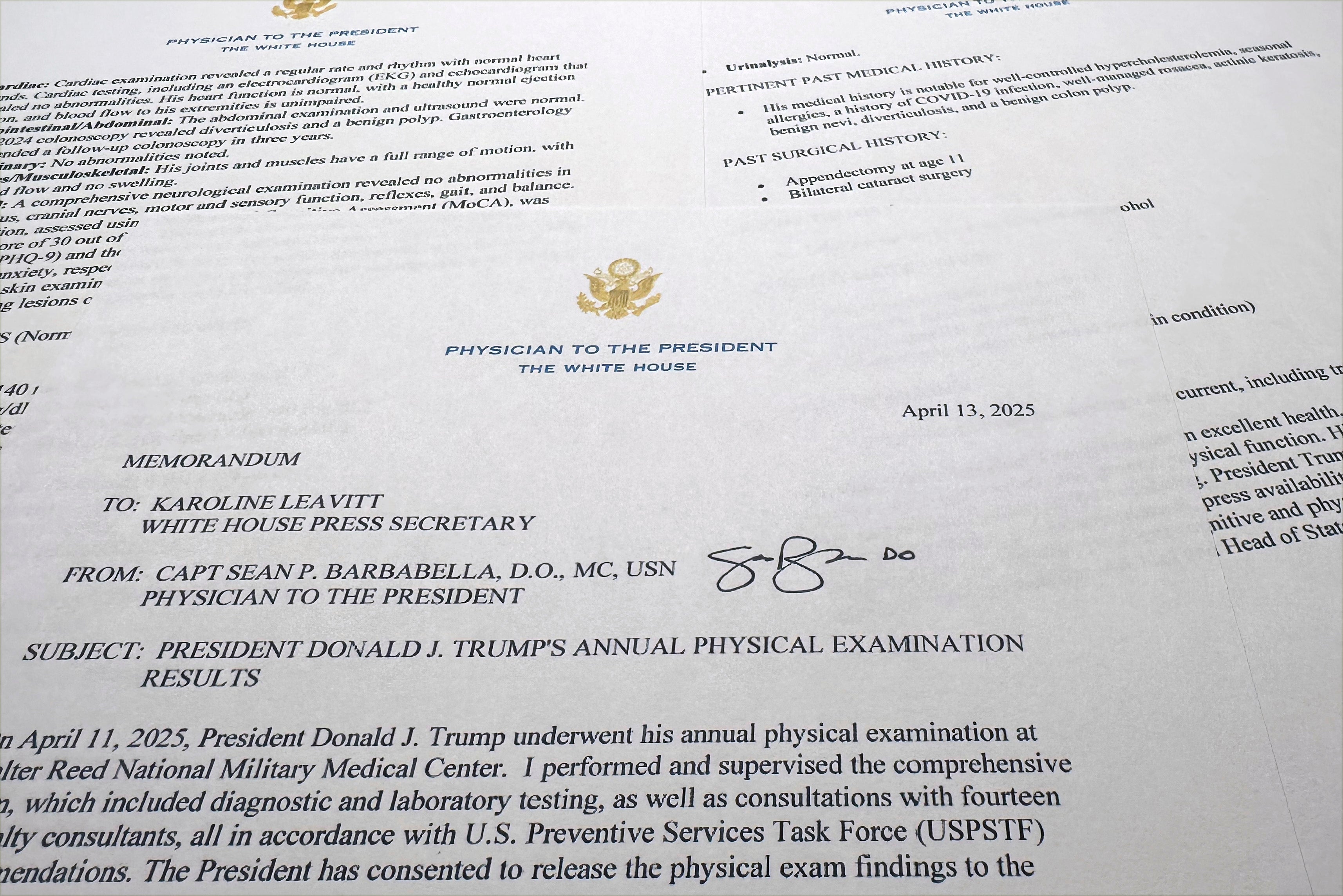 TRUMP-EXAMEN MÉDICO