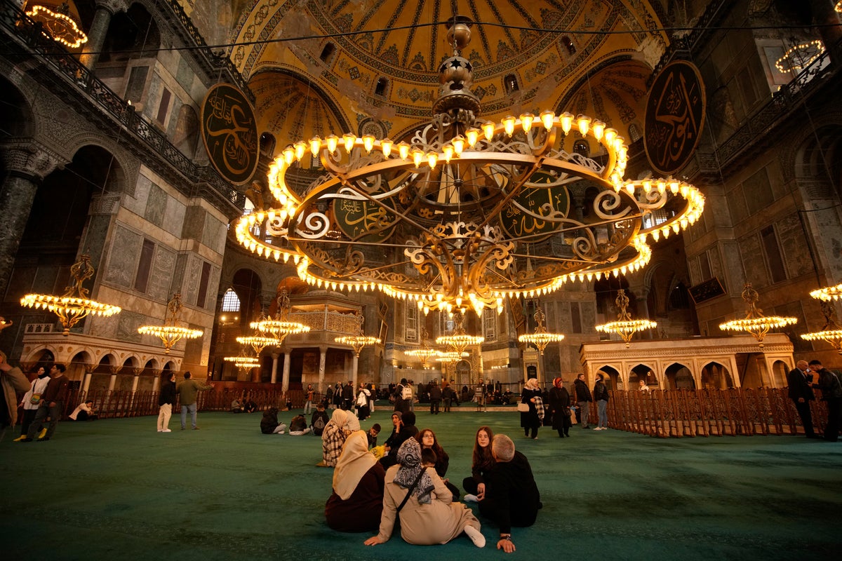 Historic domes of Hagia Sophia are renovated to protect the landmark from earthquakes