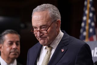 Chuck Schumer was hospitalized after feeling symptoms of dehydration on Wednesday morning, a spokesperson said