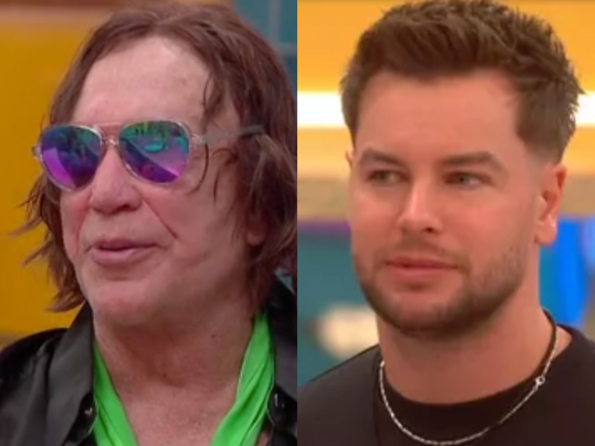 <p>Mickey Rourke and Chris Hughes</p>