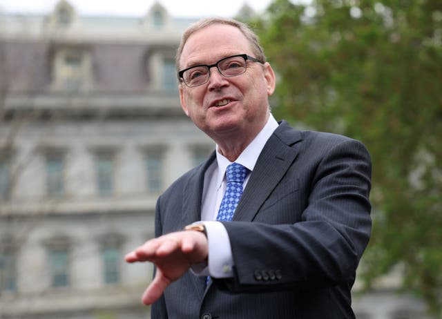 <p>National Economic Council director Kevin Hassett speaks to reporters outside the White House in this file photo</p>