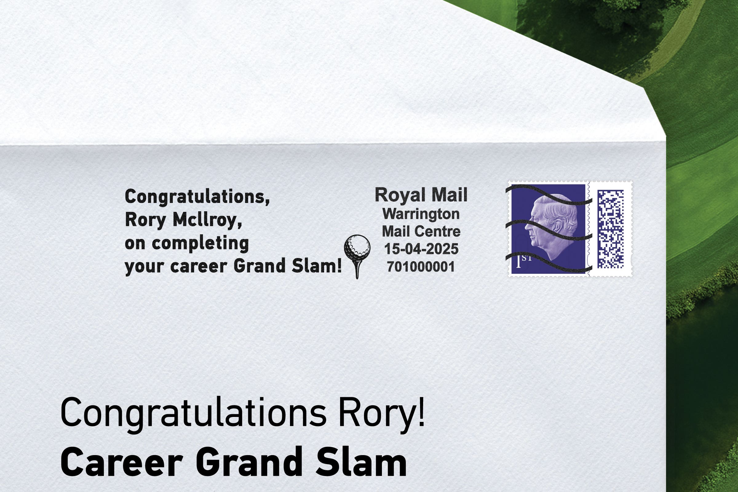 The special postmark produced to celebrate Rory McIlroy’s victory (Royal Mail/PA)