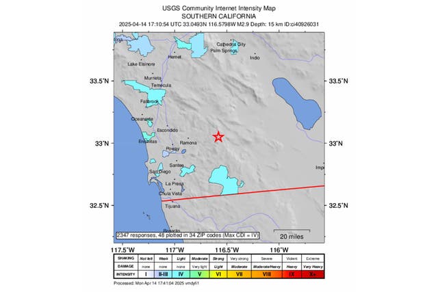 <p>A 5.2 magnitude earthquake rattled San Diego on Monday morning, with an epicenter in the town ofJulian, California</p>