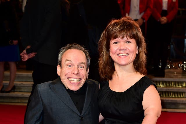 <p>Warwick Davis and Samantha Davis attending the ITV Gala at the London Palladium (Ian West / PA).</p>