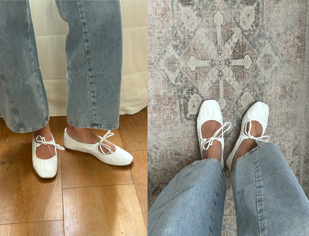 M&S bow flat ballet pumps 