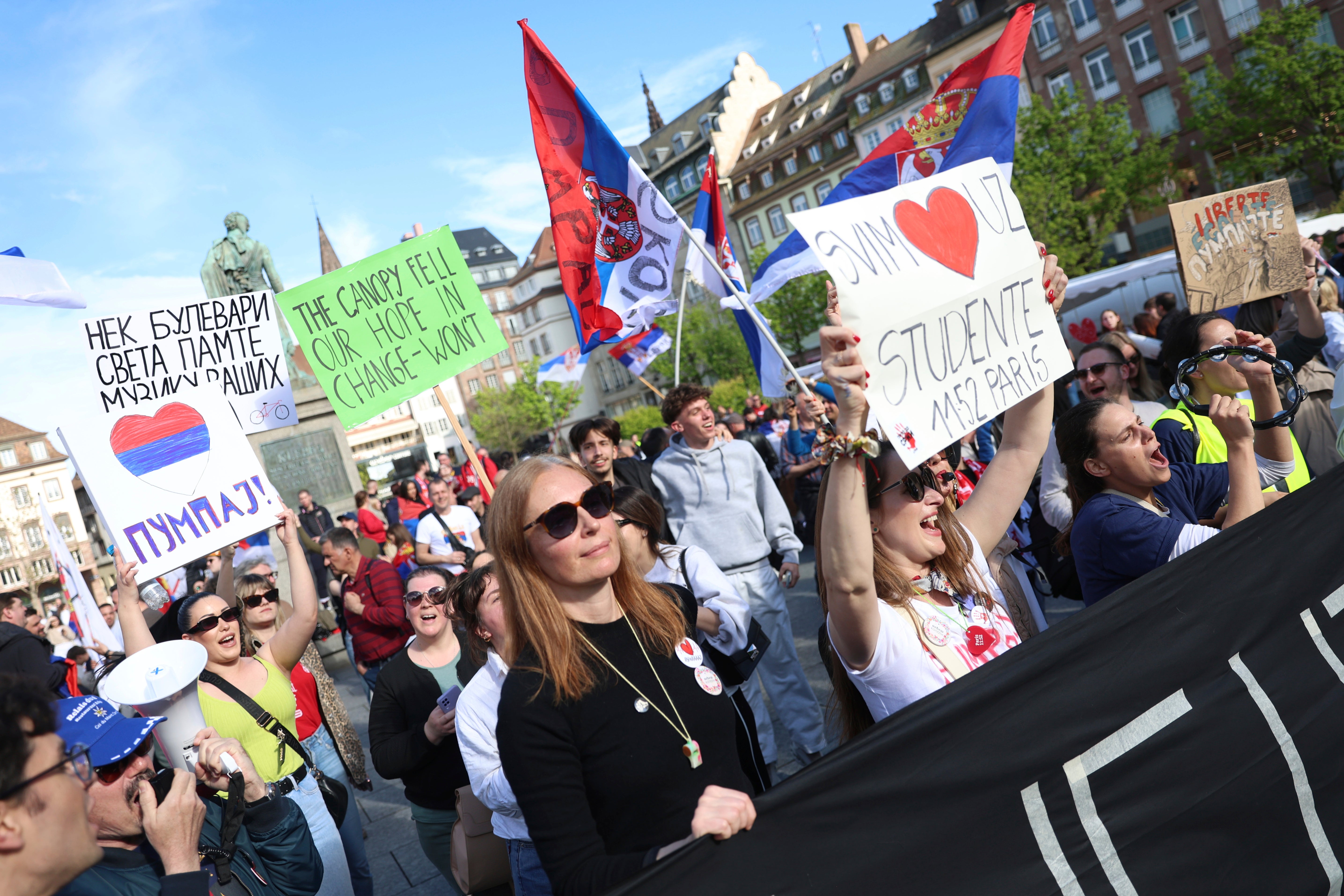 France Serbia Protests