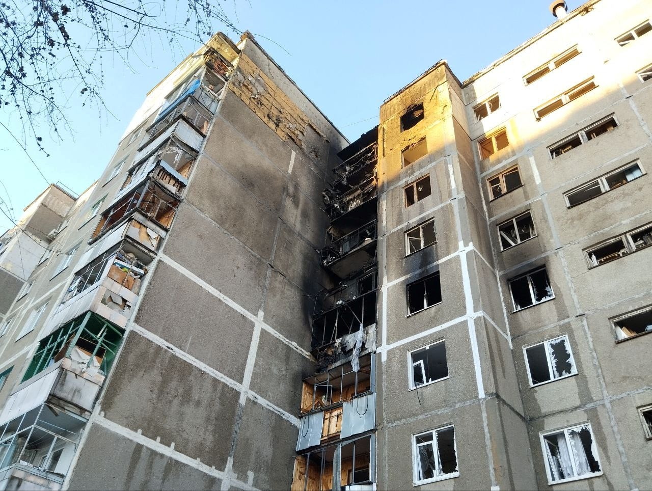 Aftermath of drone attack in Kursk